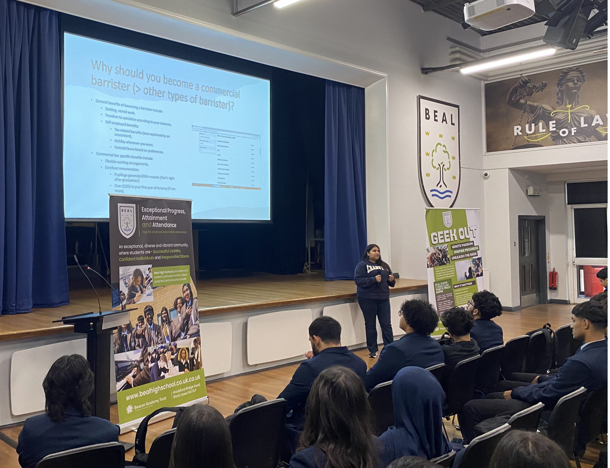 PSHE session on an alumna’s journey from Beal to the Bar