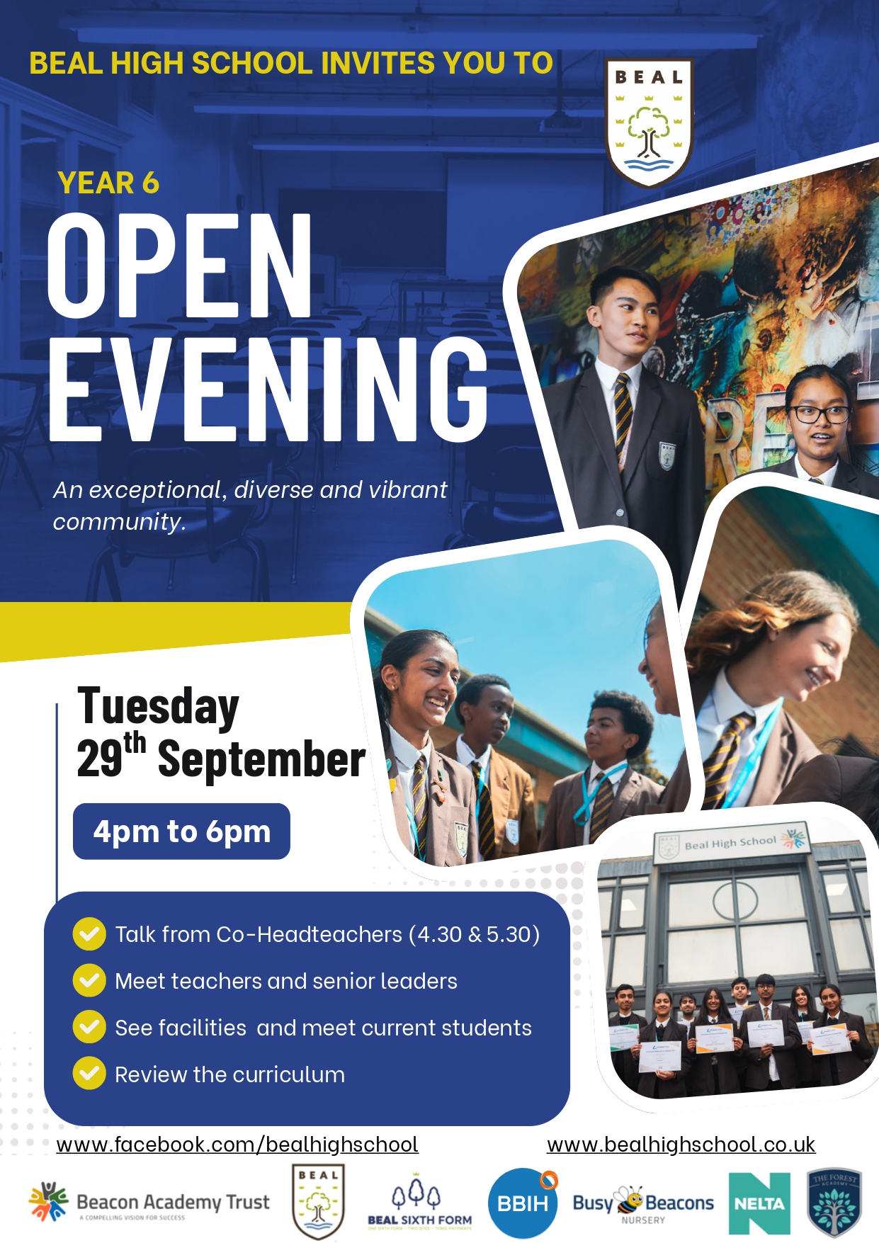 Beal Year 6 Open Evening 2026